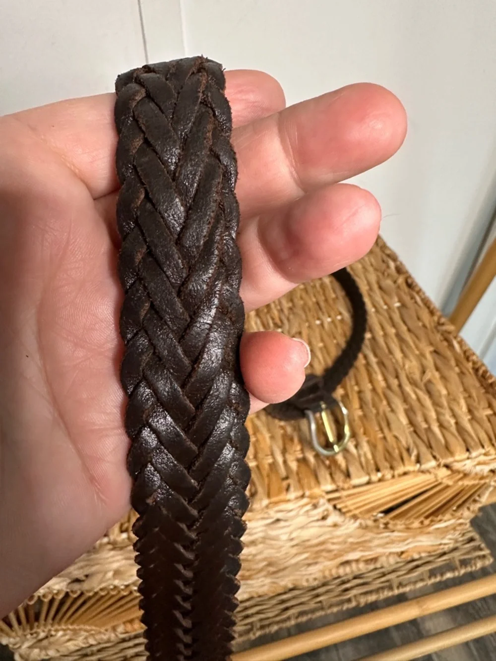 genuine leather handwoven braided